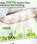 Dope Indoor Hydroponics Growing System With 12 Pods, LED Grow Light, LCD display, shown with lush green plants growing fast.