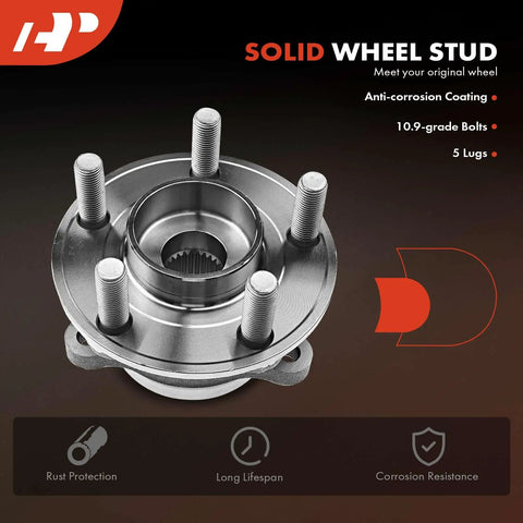 Two Wheel Bearing And Hub Assembly 5 Lug Replacement For Ford Edge 2015 To 2020 Lincoln MKX 2016 To 2018 Nautilus 2019 To 2020 Front Or Rear