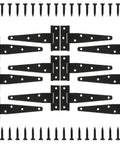 12 Pcs 6 Inch T Strap Hinges Heavy Duty Outdoor Tee Hinge For Wooden Fences Barn Doors Gates Shed Doors Black Galvanized Iron