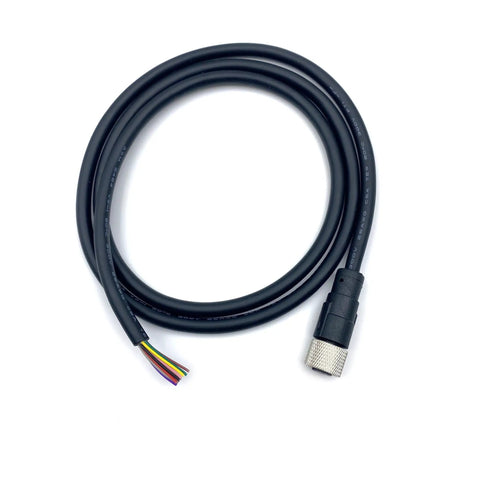 M12 12 Pin Female Connector Cable A Code Straight Aviation Plug Electrical PVC, 5m, unshielded, for harsh environments