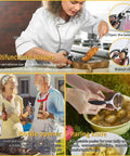 Collage showcasing multifunctional tools in 15 Piece Camping Kitchen Utensil Set For RVs Camping Backpacking And Travel Premium Outdoor Cooking Tools