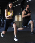 Two people exercising on Interlocking EVA Foam Floor Tiles 24x24 Inch 0.4 Inch Thick Gym Flooring for Home Gyms