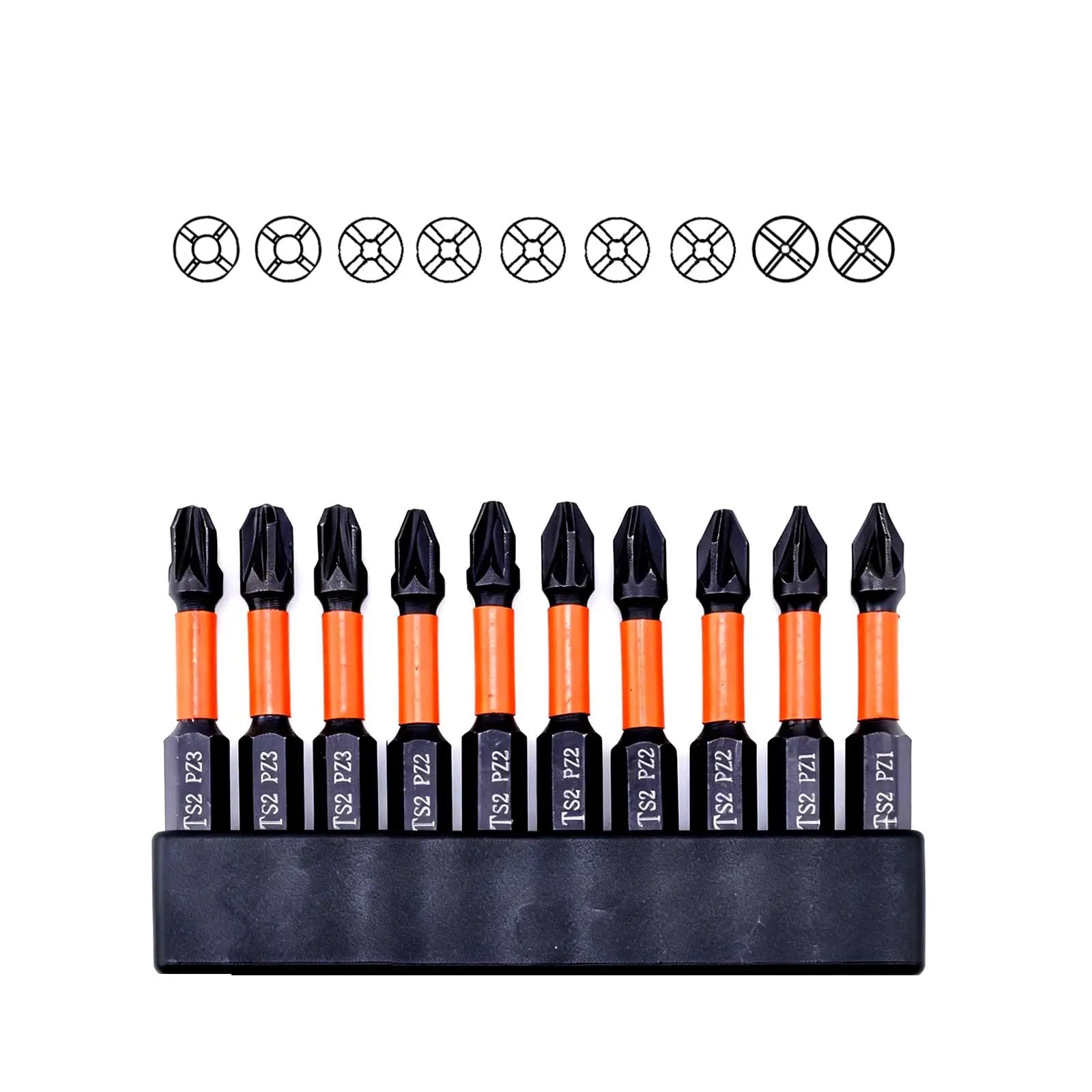 Impact Pozidriv Screwdriver Bits Set PZ1-3, 2
