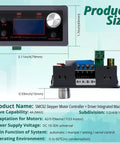 2 In 1 Integrated Stepper Motor Driver And Controller For Nema 17 And Nema 23 Motors With 1 To 128 Microstep Resolution Compact Build diagram with dimensions and features.