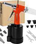 Heavy Duty Air Rivet Gun With Five Nosepieces For Automotive And Metalwork Built Tough For Quick No Fuss Riveting 3924 LBF Pneumatic Riveter
