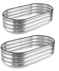 Raised Garden Bed Kit With Galvanized Planter Boxes 2 Pack 4x2x1ft Easy Assembly Outdoor Garden Bed For Veggies Fruits And Flowers Includes Gloves Wrench And Galvanized Nuts And Bolts