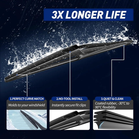 Rear Wiper Arm Blade Set For Mercedes Benz GLE 2016 2017 2018 2019 Replacement Wiper Kit durability features