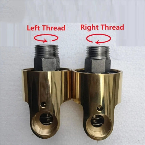 Two-Way Rotary Union Swivel Fitting For Water Air And Light Oil Lines With Right Thread, 360 Degree Rotation, Tangle-Free And Leak-Free, Dual Port Design For Moving Machinery And Flexible Hose Setup brass left and right thread ends