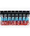 Back view of 8 Gang Waterproof Rocker Switch Panel With Blue LED Backlight For 12V And 24V Boats Cars Trucks Marine RVs And Trailers