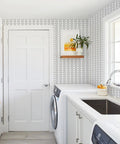 Laundry room featuring Black And White Peel And Stick Wallpaper Geometric Herringbone Vinyl Self Adhesive Contact Paper For Bathroom