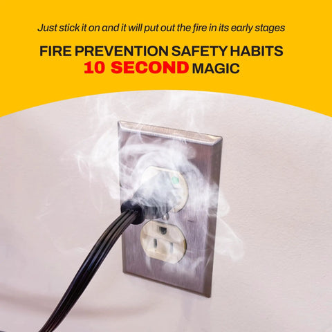 Top Tier Fire Prevention Stickers For Outlets And Power Strips Straight Up Reliable Auto Suppression Pads With Effortless Peel And Stick Setup Keep Your Plug Safe From Wild Electrical Flames Pack Of Twenty with visible smoke from electrical outlet.