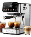 Kickstart Your Grind With This Game Changing Two In One Espresso And Drip Coffee Maker Featuring A Built In Milk Frother And Smart Touchscreen For Flawless Coffee Shop Sips with dual espresso shots.