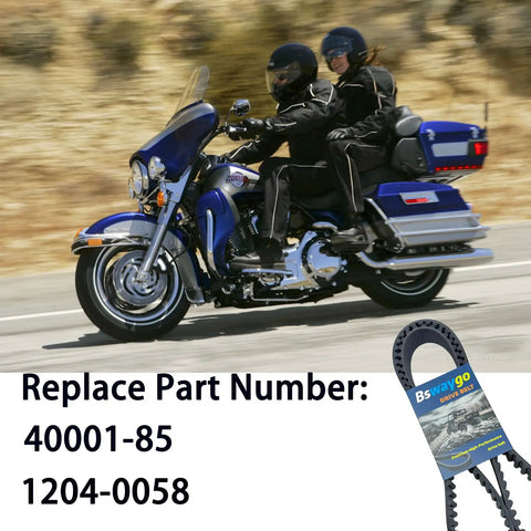 Heavy Duty Aramid Rear Drive Belt With 136 Teeth And 1.5 Inch Width For Harley Tour Models Like Electra Glide Flht Fxr 1985 To 1996 Direct Fit For 40001-85 Plus 1204-0058 shown on a motorcycle ride.
