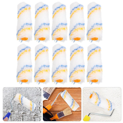 Set Of Ten Small Paint Roller Covers Game Changing Flat Head Design Slips Into Tight Corners With Ease Spreads Paint Smooth As Butter.