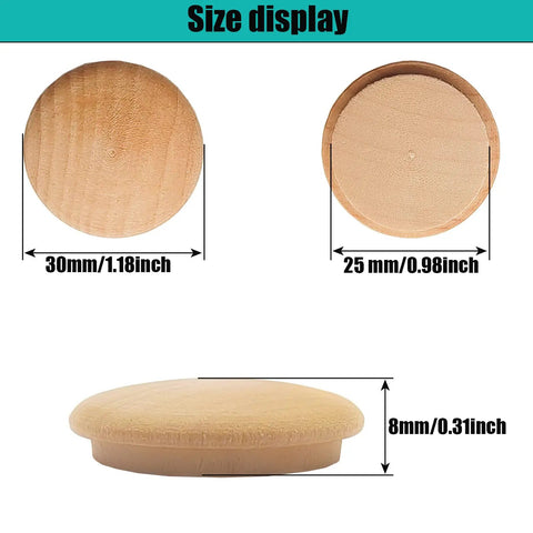 Hardwood Wood Plugs 25mm 1 Inch Pack Of 50 For Filling Screw Holes In Furniture And Woodworking Caps Top 30mm Natural Wood Finish