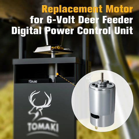 6V Deer Feeder Motor Replacement For Game Feeders With One Eighth Inch Drive Shaft Efficient And Plug And Play Easy To Install Fits Most Power Control Units Built To Last In Tough Outdoor Conditions Keeps Your Feed On Schedule. installed in deer feeder digital power control unit
