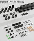 Components of 10ft Box Rail Sliding Barn Door Hardware Kit For Wall Mount Double Doors Built To Last Heavy Duty Black Exterior
