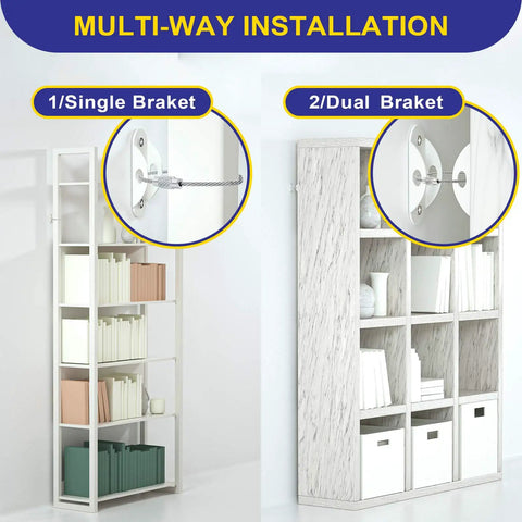 Secure 400 Pound Capacity Anti Tip Furniture Wall Anchors 10 Pack For Kid Proofing Keeps Cabinets Bookcases And Dressers Upright