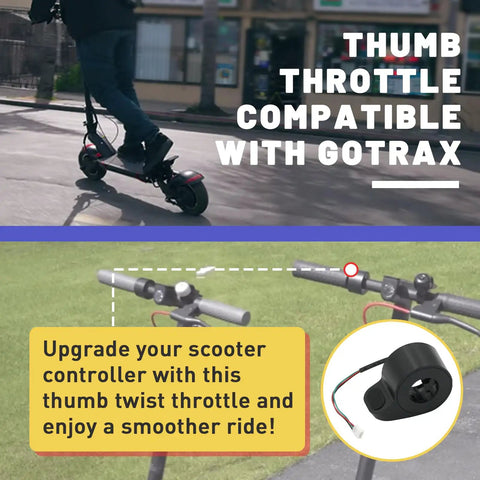 Universal Thumb Throttle For Electric Scooters Replaces Speed Controller For Gotrax GXL V2 shown on scooter handle
