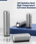 525 Piece Set Screw Kit Metric And SAE With Stainless Steel 304 Cup Point Grub Screws And Internal Hex Drive