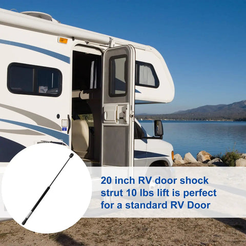 20 Inch Camper Gas Prop Door Support For RV Doors Trailers And Camper Shells With 10 LB Load Capacity near lake