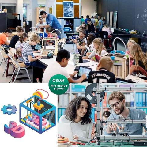 Students using PETG 1.75mm 3D Printer Filament Spool 1Kg Solid Black with High Gloss Finish in a classroom setting