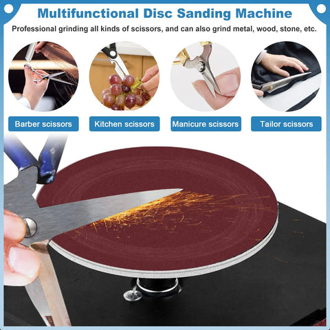 Topshelf Mini Belt And Disc Sander Combo Featuring Independent Dual Motor Controls, 4in grinding pad sharpening scissors.