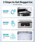 3-step guide to using Nugget Ice Maker 40 Lbs Per Day Countertop Ice Machine With One Click Operation Fast 5 Minute Ice Auto Self Cleaning