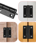 Four Pack Adjustable Torque Stop Positioning Hinges For Cabinet Doors Stainless Steel Friction Hinges on various wood finishes