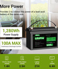 12V 100Ah LiFePO4 Battery With Built In BMS For RV Off Grid Solar Trolling Motors And Marine Use 1280Wh Deep Cycle Power