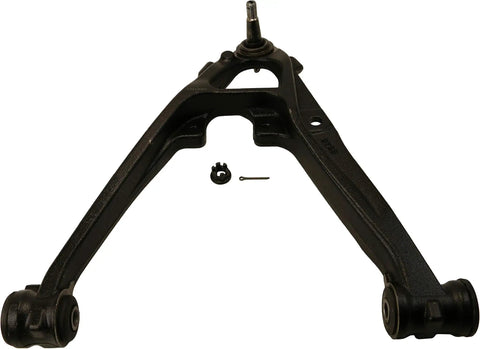 Front Left Lower Suspension Control Arm And Ball Joint Assembly Fits Chevrolet Silverado 1500, Cadillac Escalade ESV EXT And Suburban; Durable, Easy Install For Smooth Ride And Precise Alignment. black steel control arm with ball joint