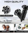 Anti Theft License Plate Screws Kit For Front And Rear Frames With Stainless Steel M6 Quarter Inch Heavy Duty Tamper Proof Screws