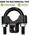 Toolwiz inner tie rod removal tool, 3/8-in universal U-wrench, front view with hardened steel teeth