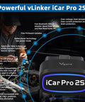 Bluetooth OBD2 Diagnostic Adapter For iOS Android And Windows Read And Clear Check Engine Codes Real Time Performance Data And Logger device with car engine background.