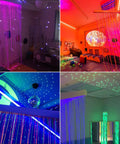 6W RGBW Fiber Optic Curtain Lights Bluetooth Waterfall Curtain Light for Windows and Sensory Rooms in various room settings