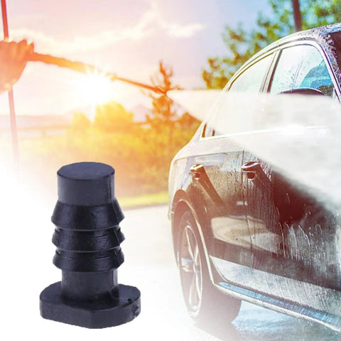 Super Durable 10 Pack Water Hose End Caps Fit Eight Millimeter Pipes Perfect For Garden Stops Pipe Plugs To Cuff And Seal Leak Proof Rubber Nozzles That Are Built Tough And Ready For Any Outdoor Project Or Seasonal Wrap Up Job Today. black rubber hose end cap on car wash scene