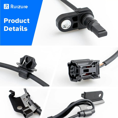 Top Shelf Front Abs Wheel Speed Sensor Pair For 06 To 18 Toyota Rav4 close-up of connectors and mounting details.