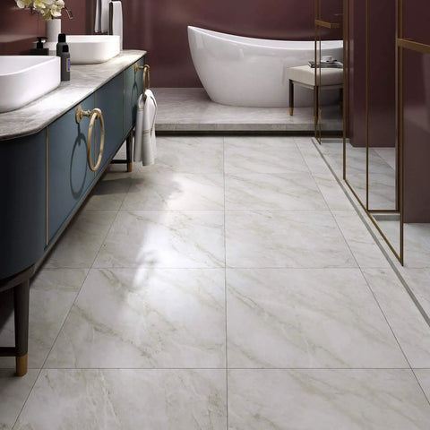 Elegant bathroom with 32 Pack Peel And Stick Floor Tiles 12x12 Light Grey Marble Vinyl Flooring Self Adhesive For Kitchen Bathroom Bedroom Easy Install Durable Scratch Resistant And Budget Friendly Makeover.
