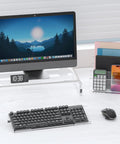 Ergonomic Tilt Keyboard Stand With Clear Acrylic Tray And Silicone Anti Slip Case Fits Standard Keyboard Desk Riser