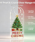 Create Your Own Stunning DIY Pearl Crystal Door Hanger Kit With Sparkling Diamond Accents For A Festive Tree Theme clear acrylic door sign
