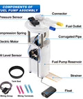 Diagram of Electric Fuel Pump Assembly For GMC Yukon 2000-2003 4.8L 5.3L 6.0L Tahoe 2000-2003 components with labels