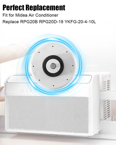 Beefed-Up Brushless DC Condenser Fan Motor For Midea Air Conditioners, 208–230V 60Hz 20W displayed with air unit
