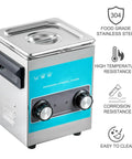 HUALUCK 3L Ultrasonic Cleaner With Built In Heater, 304 stainless steel, compact mini washing machine for jewelry and glasses.