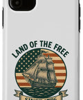 Patriotic US Flag Retro Sailboat iPhone 11 Case With 4th Of July Vibe Land Of The Free Since 1776 Pride Durable Protective Cover