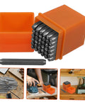 37 Piece Metal Stamping Kit With Letter And Number Punches Plus Heart Symbols For DIY Jewelry Making Wood Plastic And Craft Projects Built From 3mm Steel For Repeated Use with orange box