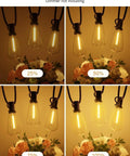 Image showing varying brightness levels of 100Ft Outdoor String Lights Waterproof Patio Lighting With Clear Shatterproof ST38 Vintage Edison Bulbs Connectable Outdoor Hanging Lights For Backyard Porch Deck Balcony Garden 2700K Warm White No Remote Control Needed.