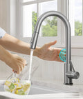 Touch Kitchen Faucet With Pull Down Sprayer In Spot Free Stainless Steel, Single Handle High Arc Spout, TapFlow Touch Technology