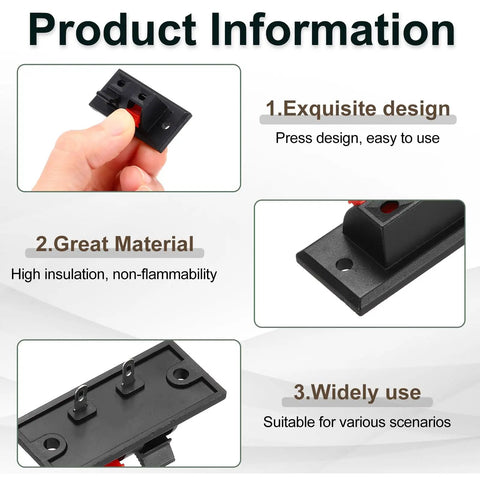 2 Way Spring Terminal Clip Push Release Connector Plate Jack Socket For Speaker Terminals 5Pcs, highly insulated, easy use