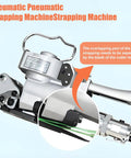 New Style Lightweight Aluminum Pneumatic Strapping Machine With One Button Hot Seal for PP PET Banding, detailed view of cutter holder mechanism.