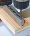 Universal V-Drill Guide for perpendicular hole drilling on flat round and square materials with 17 drill sizes in nickel alloy steel